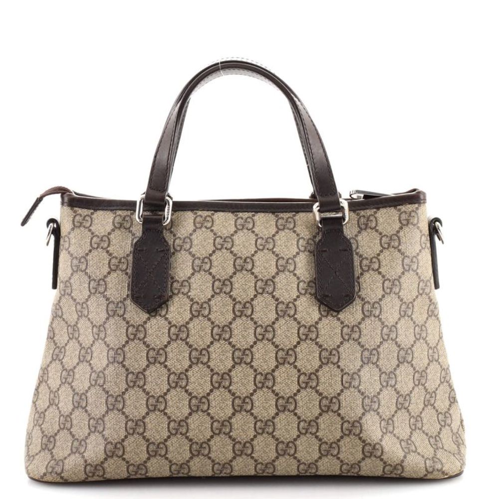 Gucci Convertible Zip Tote GG Coated Canvas Small Brown - Picture 3 of 10
